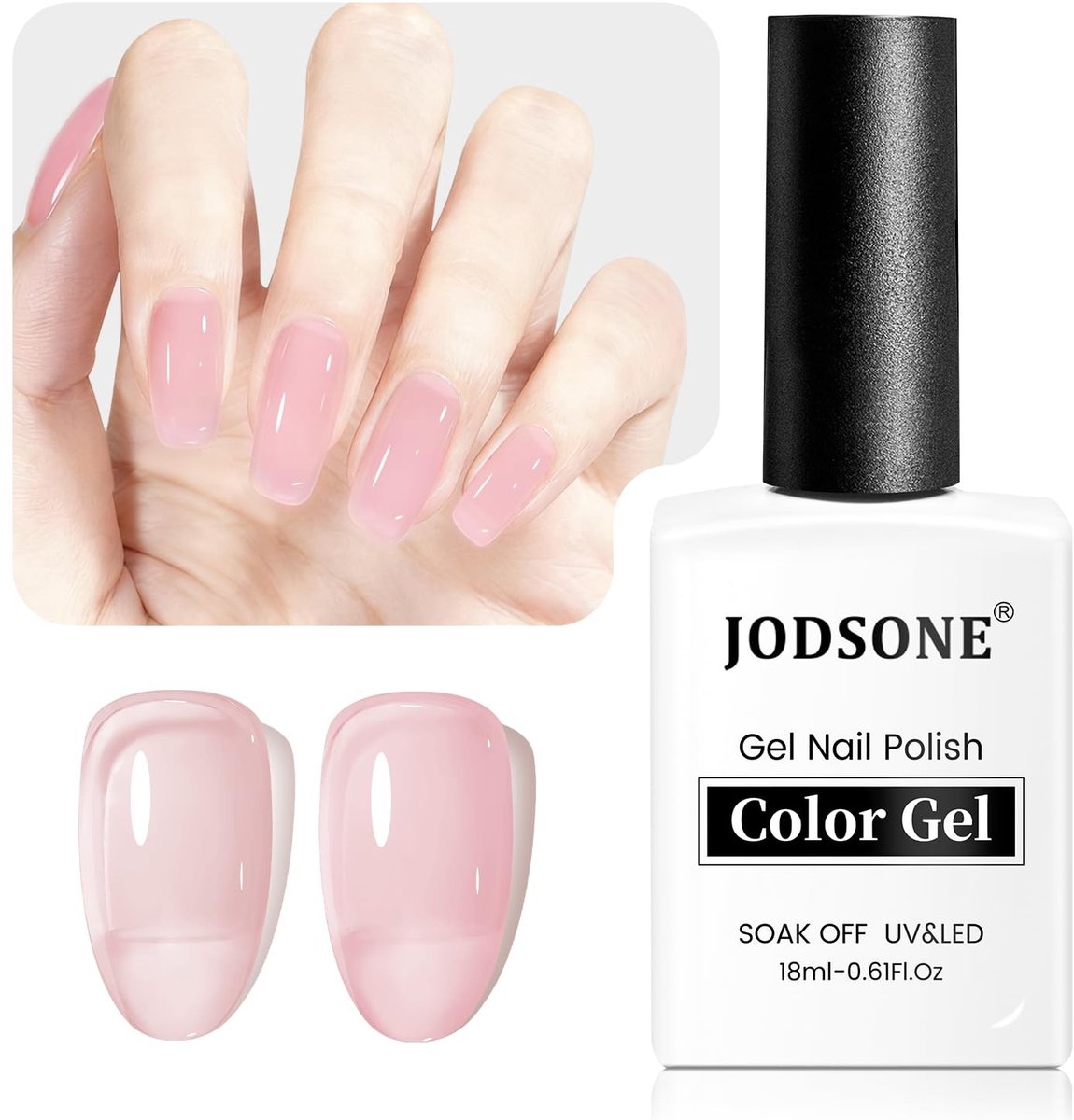 Solidchoice - 18 ml Jelly Gel Nagellak in Crystal Pink voor Thuis Manicure