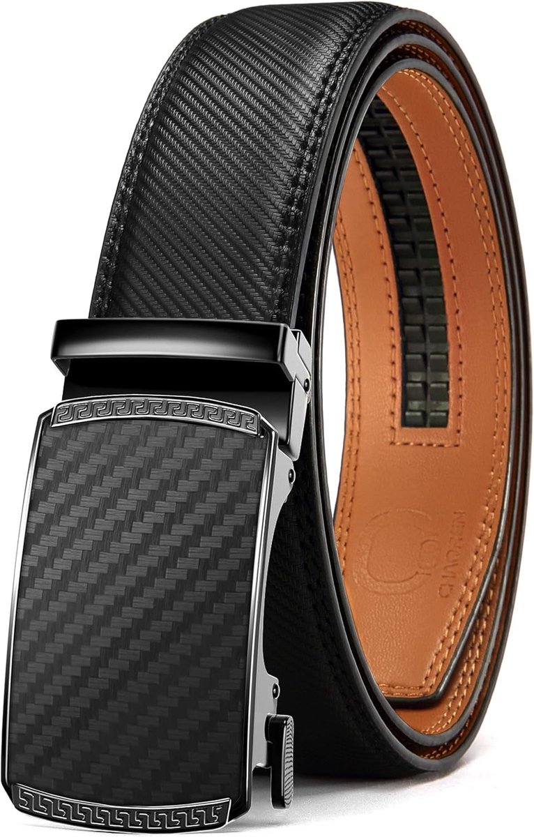 Leren riem voor heren - 35mm zonder gaten - Automatische ratchet - Perfecte pasvorm voor zakelijke kleding - ShopVlot