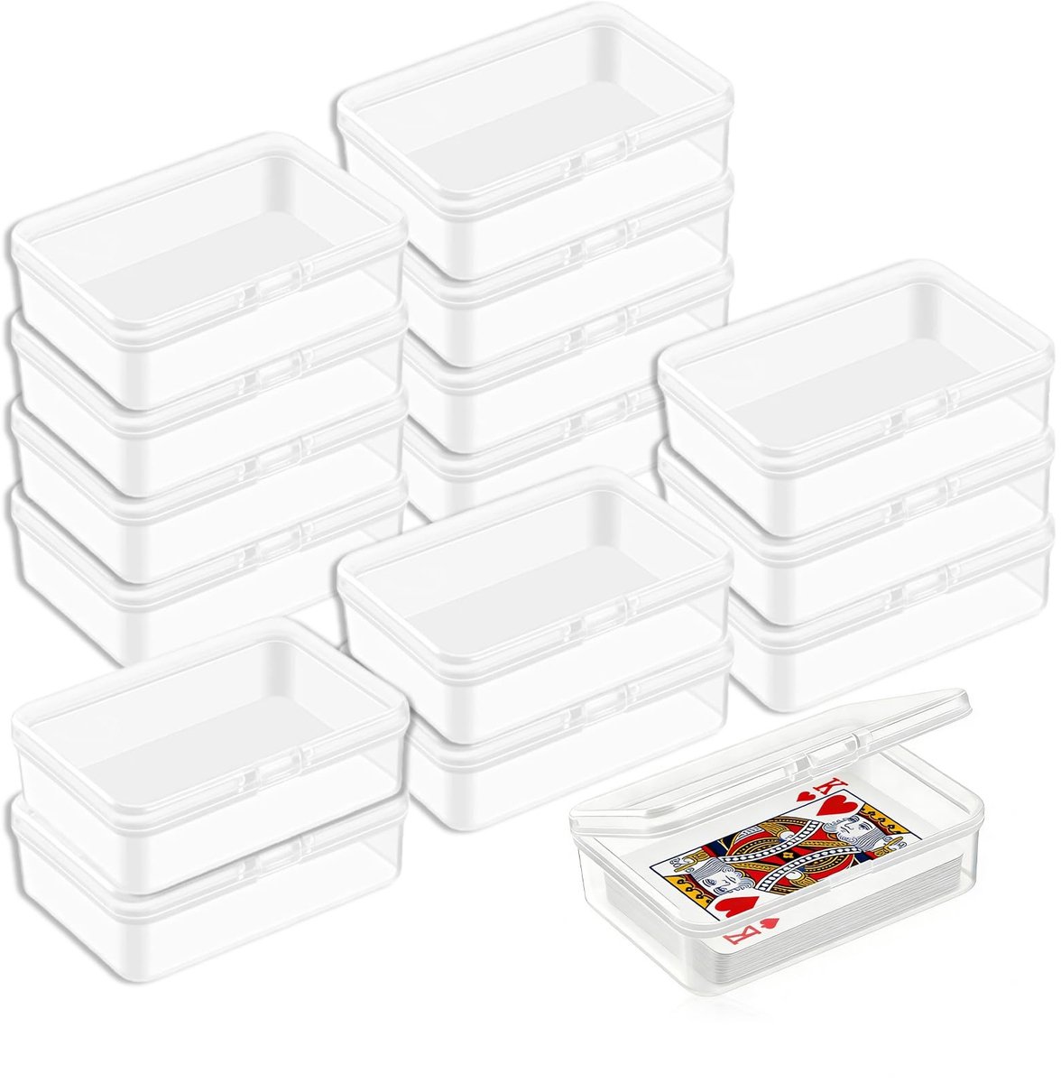 Solidchoice - Set van 16 Transparante Kaartendozen voor Opslag