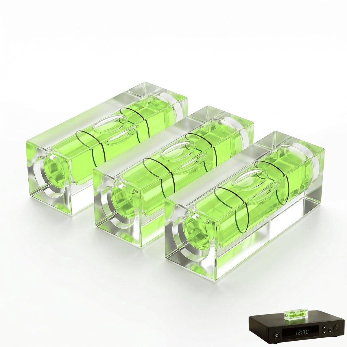 Solidchoice - Set van 3 Mini Waterpassen van Acryl voor Caravan en Camping