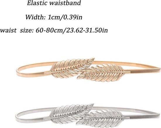 Stretchband dames - elastisch goud en zilver - bladeren design - perfect voor feesten - ShopVlot — afbeelding 5