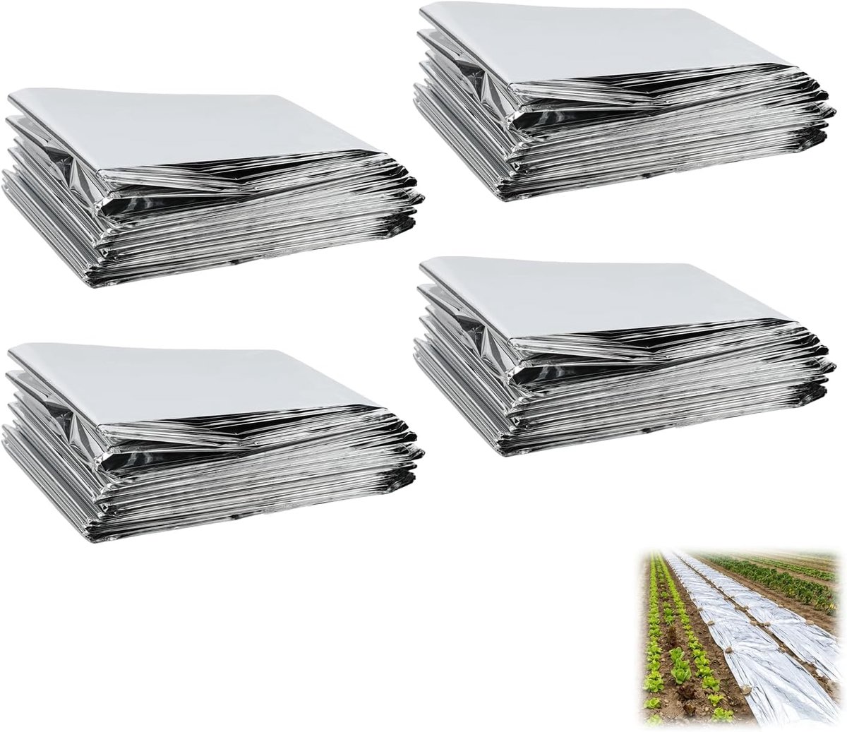 Reflecterende folie 210 x 160 cm - hittebestendige zilverfolie - verbetering van lichtverdeling - ShopVlot