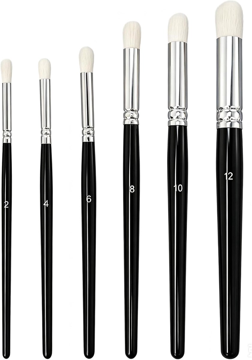 Drybrush-penseelset 6 stuks - natuurlijke borstelharen - voor modelbouw en miniaturen - gelijkmatige verfafgifte - ShopVlot