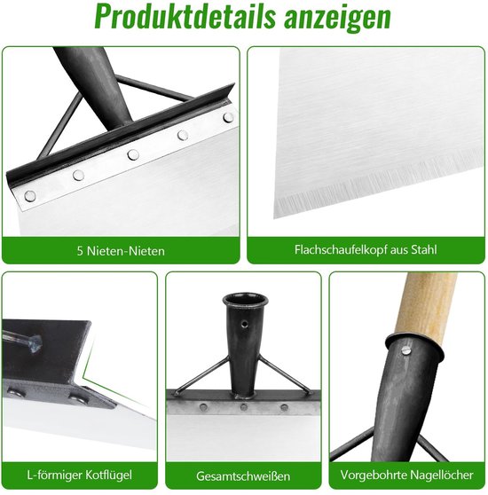 Multifunctionele Tuinschep voor Onkruid, Schoonmaken en Snoeien - 23 cm, Manganese Staal, Ideaal voor Tuinonderhoud en Sneeuwverwijdering — afbeelding 3