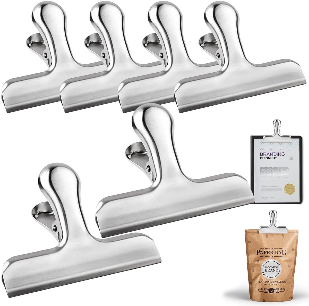 Solidchoice - Roestvrijstalen Sluitclips Set