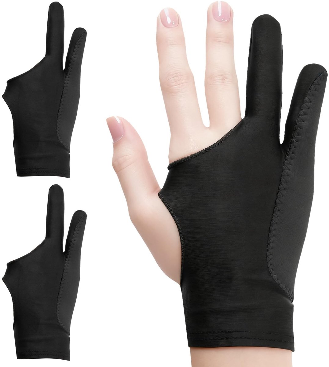 Solidchoice - Set van 2 Tekenhandschoenen met 2 Vingers voor Grafisch Werk