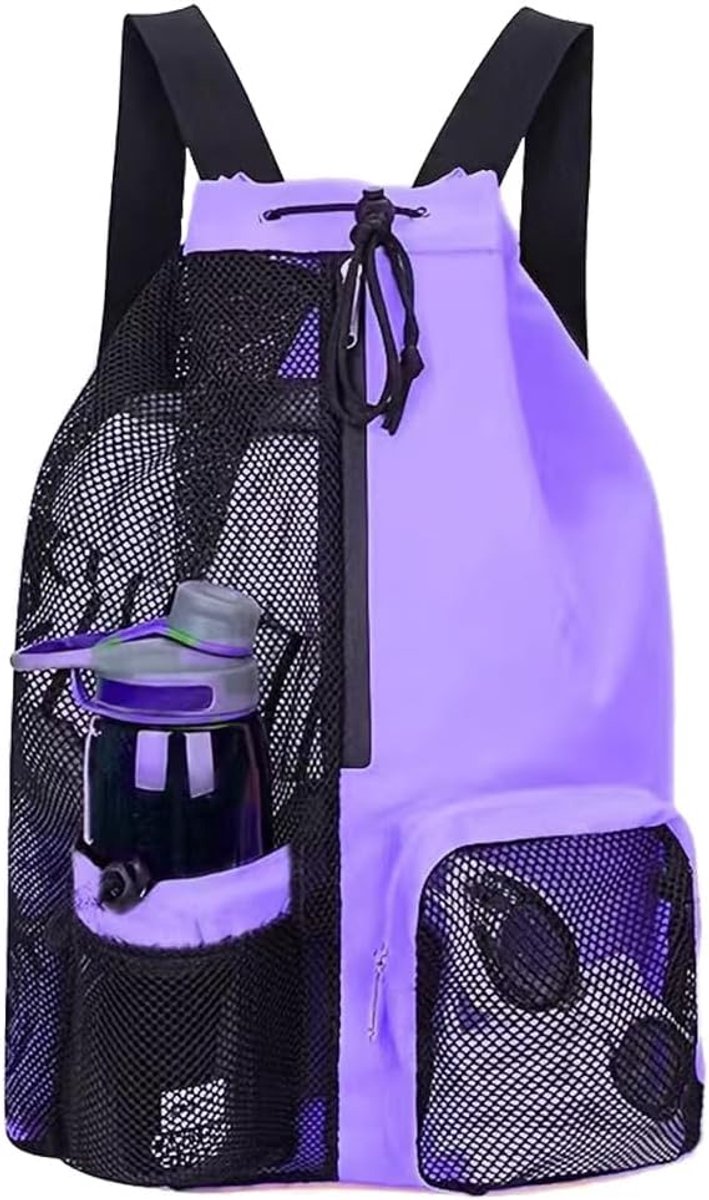 Mesh drawstring zwemtas 45x40 cm - multifunctionele sportrugzak - opvouwbaar oxford stof - ideaal voor school en reizen - ShopVlot