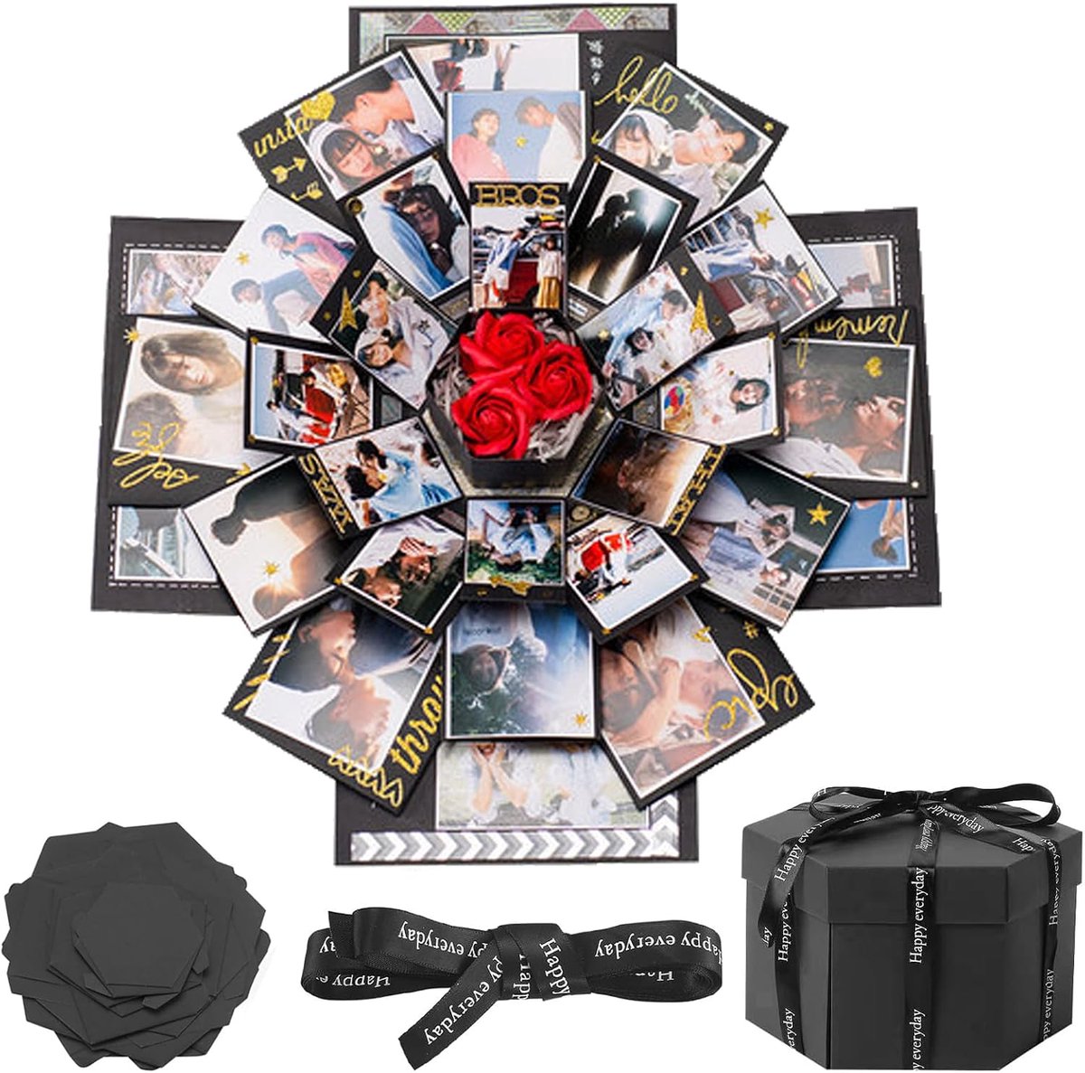 Explosiebox fotoalbum - DIY verrassing - driedimensionaal ontwerp - perfect voor speciale momenten - ShopVlot