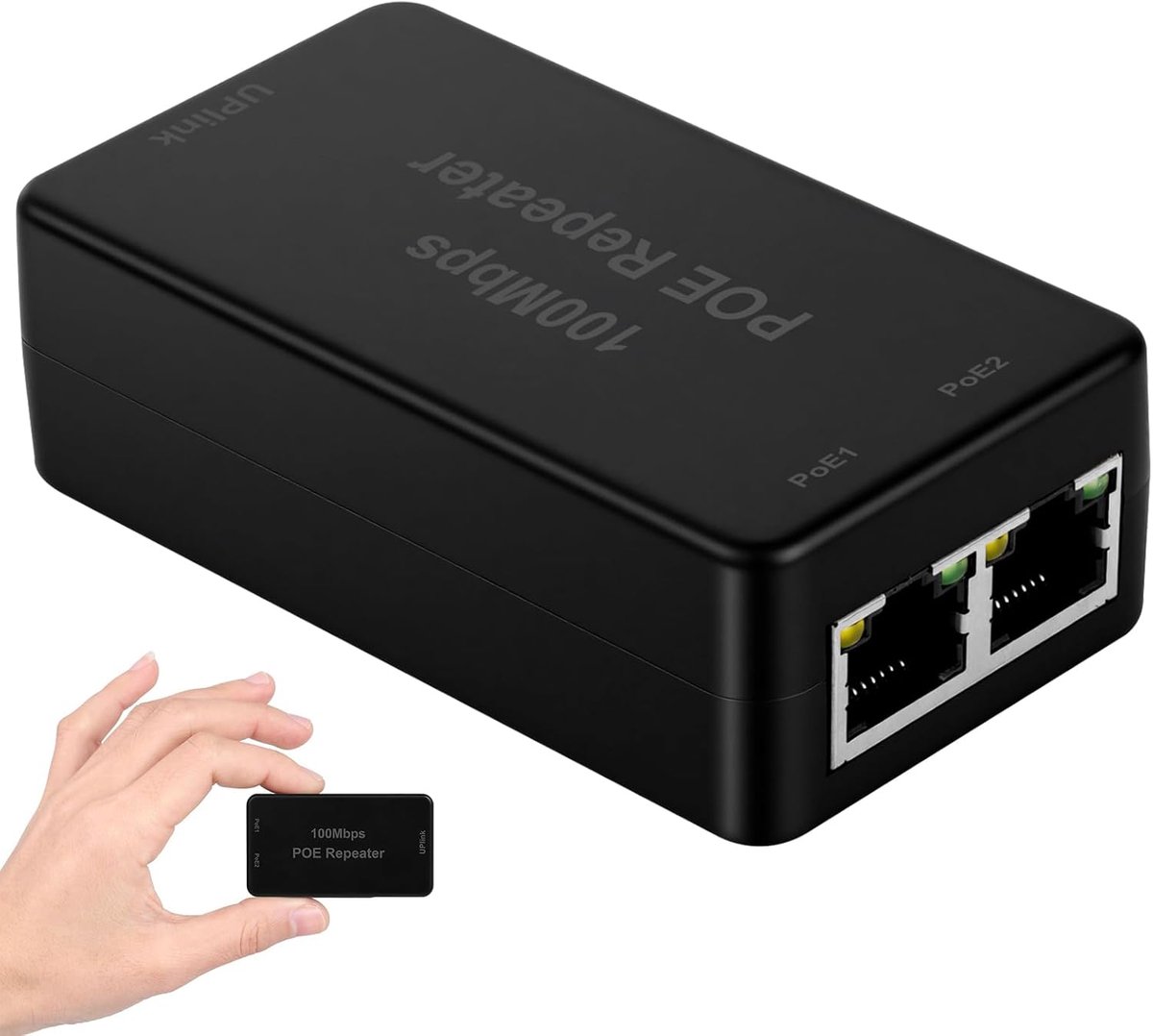 PoE extender 2 poorten - IEEE802.3af/at 30W - data- en stroomoverdracht - ideaal voor IP-camera's - ShopVlot