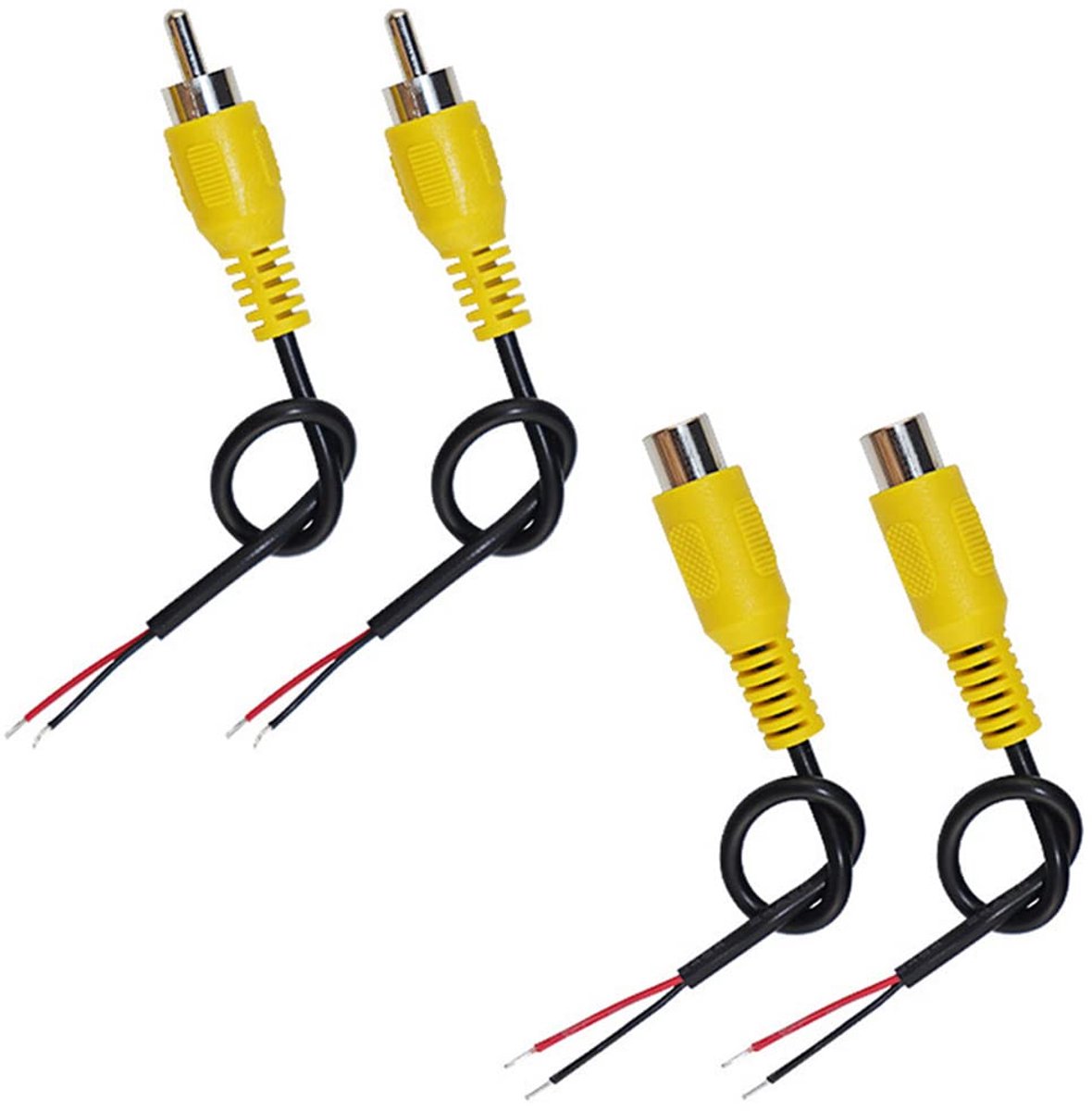Speaker draad RCA/AV audio male & female - 6 inch kabel - open eind pigtail - ideaal voor versterker en luidsprekers - ShopVlot