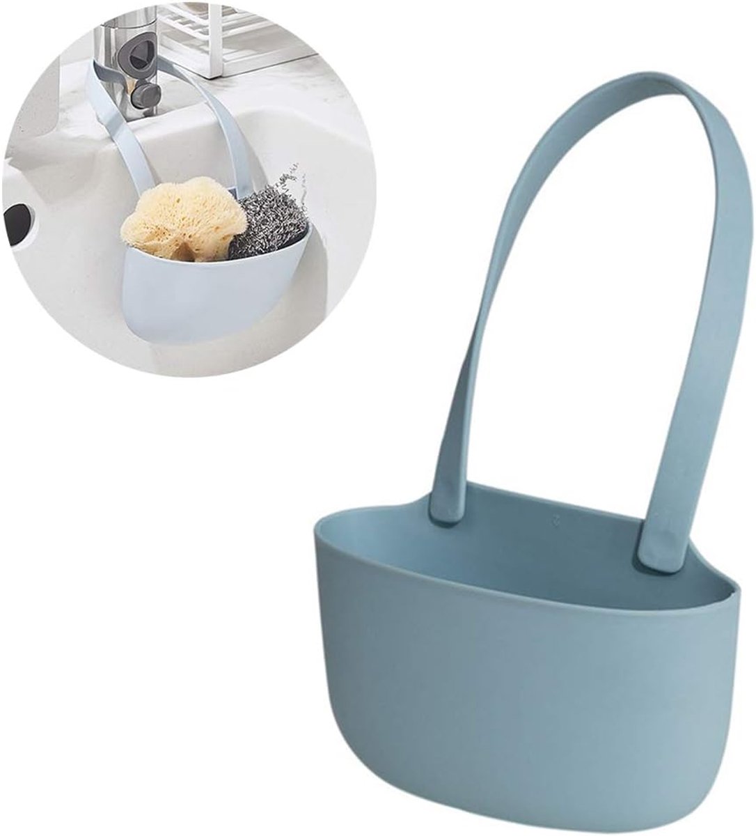 Sponshouder keuken - Blauw - Organiser voor aan de gootsteen - Houdt schoon en droog - ShopVlot