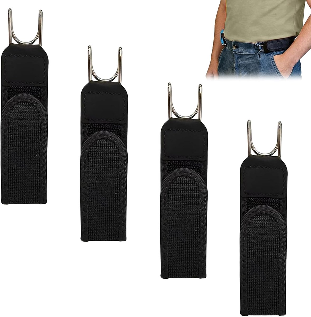 Riem zonder gesp voor heren - onzichtbare elastische riem - metalen haken - comfortabel en veelzijdig - ShopVlot