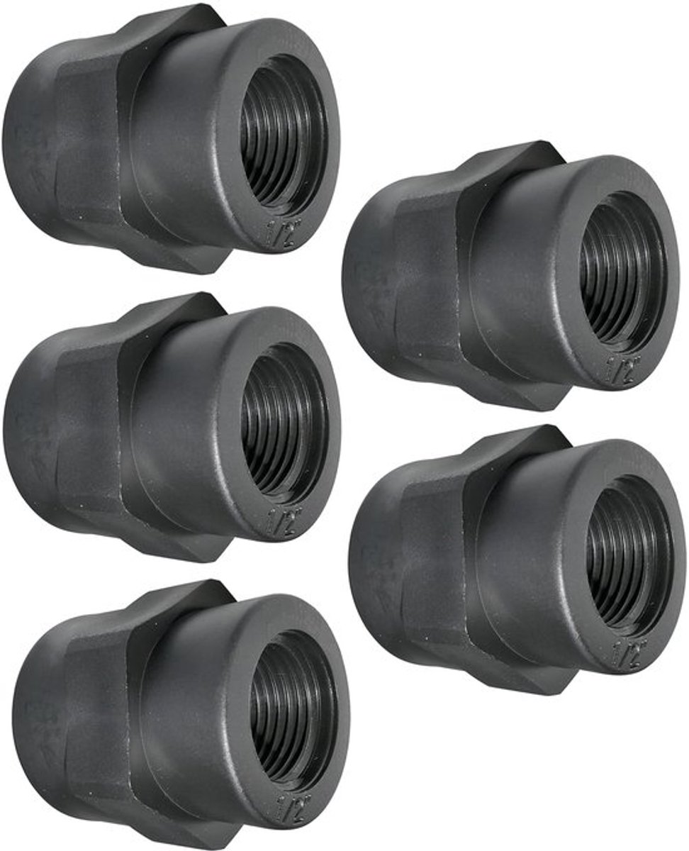 Reductie Set van 5 - Vrouw/vrouw Schroefverbindingen - 1/2''/3/4'' Draad - Intern Draad Verminderd Nippel - PN 10 Bar - Kunststof - Verbindingsstuk