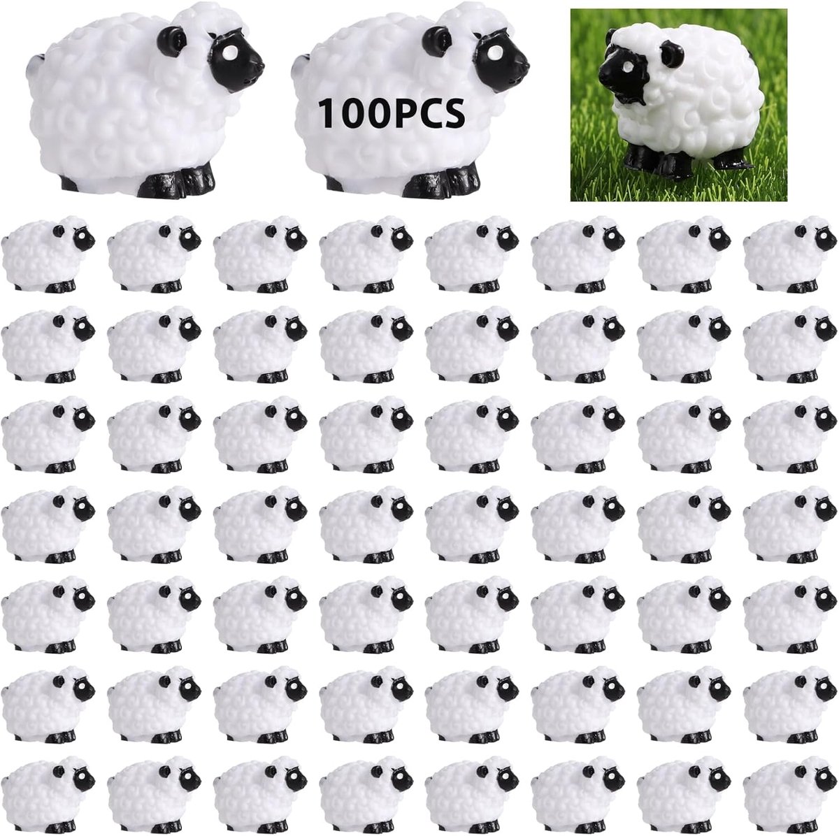 mini schaap figuur - wit - ideaal voor decoratie - voldoende hoeveelheid - ShopVlot