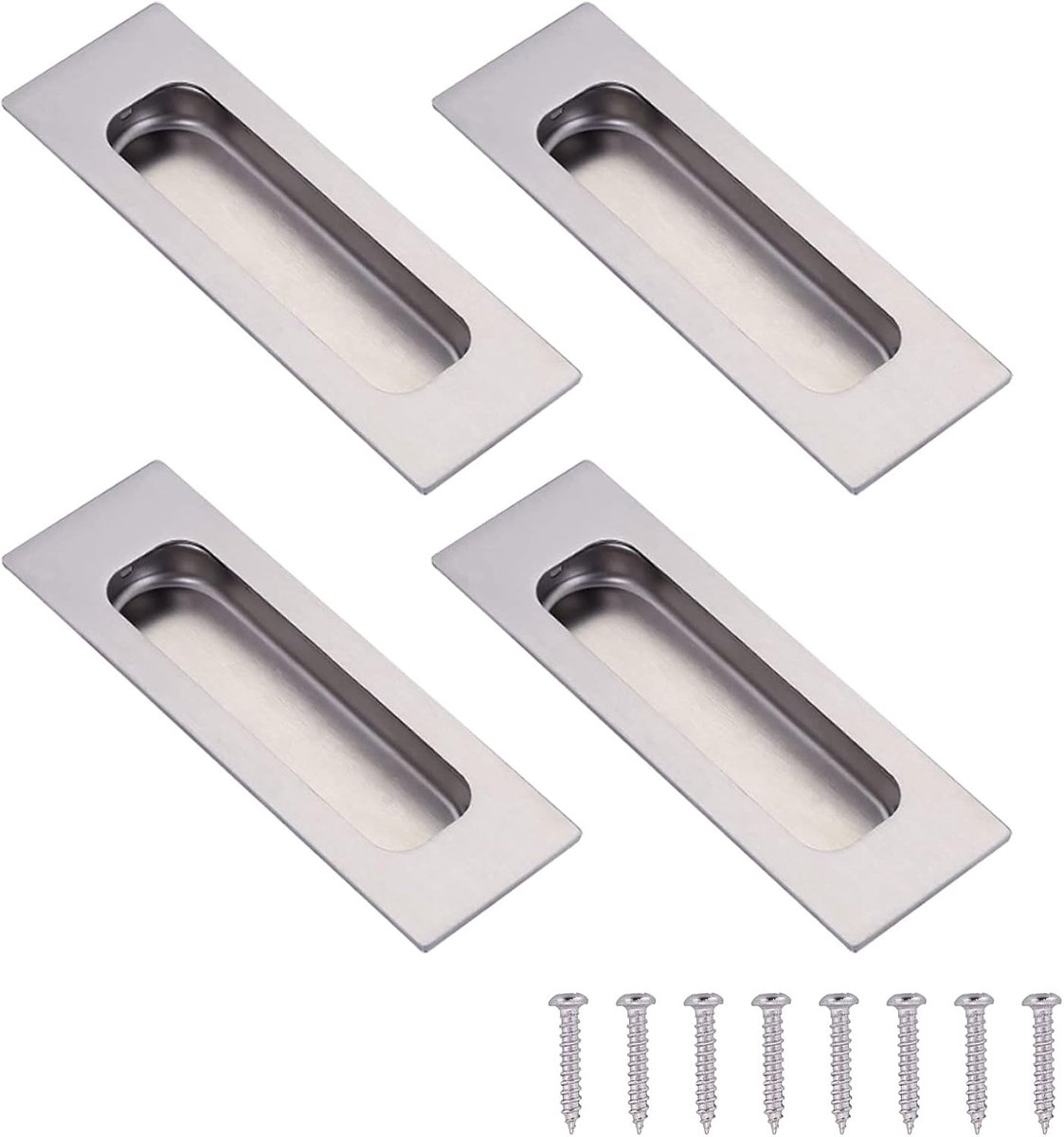 Sliding Deur Handgrepen 12 x 4 cm - RVS - Ingebouwd Design - Perfect voor Kasten en Lades - ShopVlot