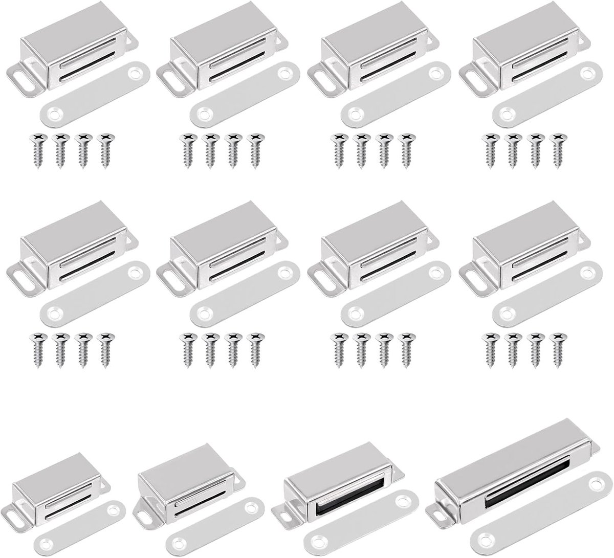 Magnetische deurvanger set 20lbs - RVS zilver - Inclusief schroeven - Ideaal voor kastdeuren - ShopVlot