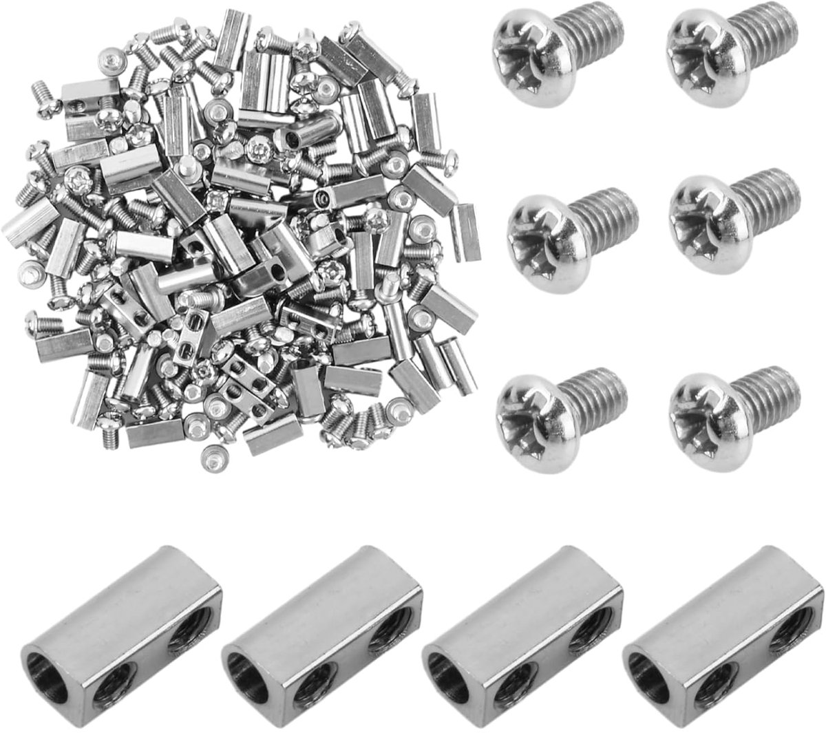 Draadkabelklemmen 60 stuks - Duplex klem met schroeven M3/M4 - Geschikt voor 3 mm kabels - ShopVlot