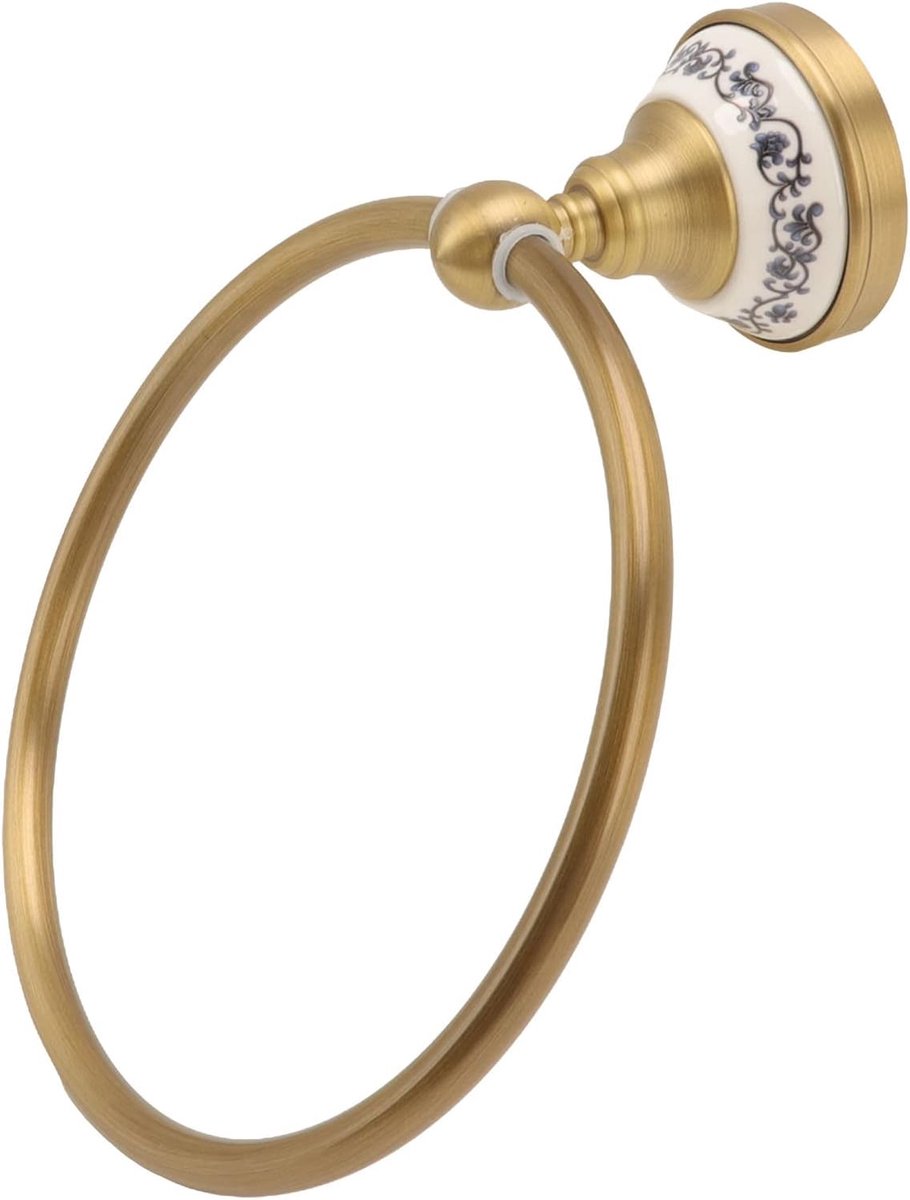 Handdoekring - antiek messing - wandmontage - stijlvol voor badkamer en keuken - ShopVlot