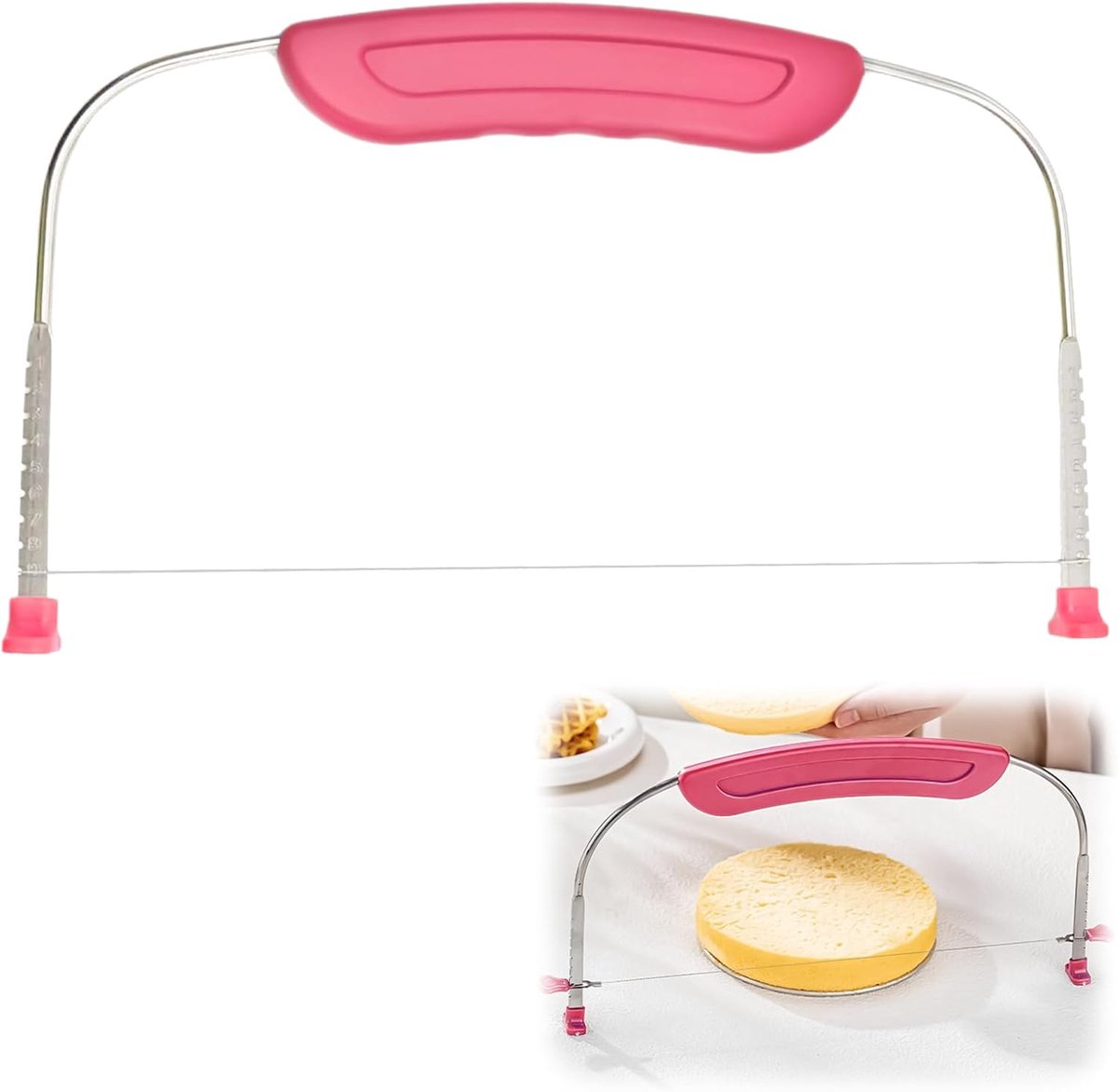 Cake Cutter - Roze - RVS en PP plastic - Ideale snijhulp voor taarten - ShopVlot