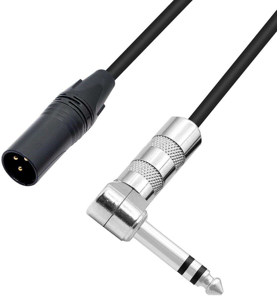 1/4 to XLR Cable 90 Degree Right Angle 6.35mm TRS Male Plug to XLR Male Plug Audio Stereo Microphone Cable for - ShopVlot