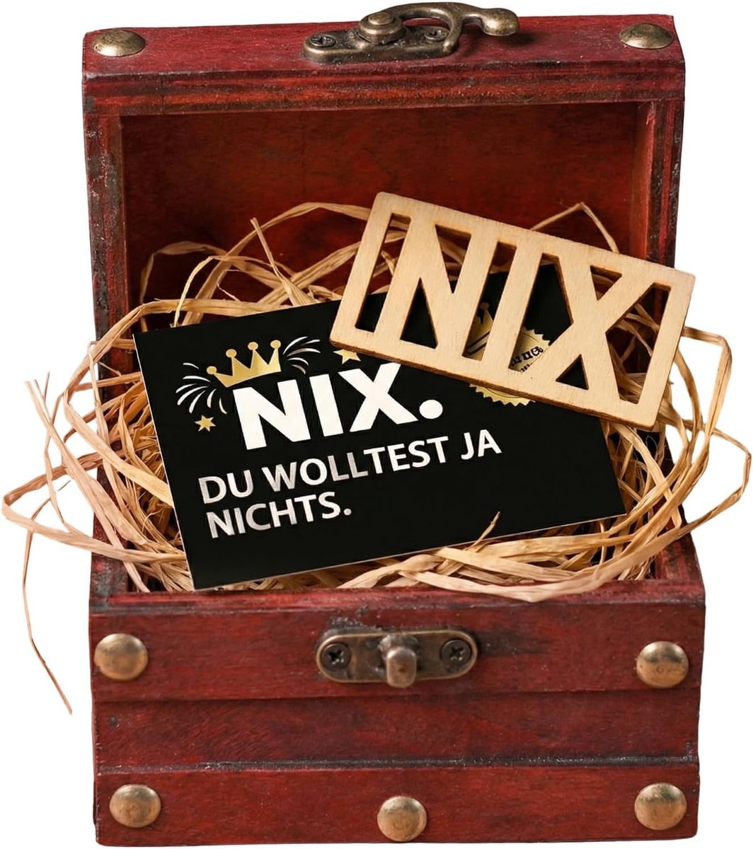 Lobaake Niets geschenkdoos verjaardag, cadeau, niets geschenkdoos, geschenken nothing, begeleidingskaarten, houten - ShopVlot