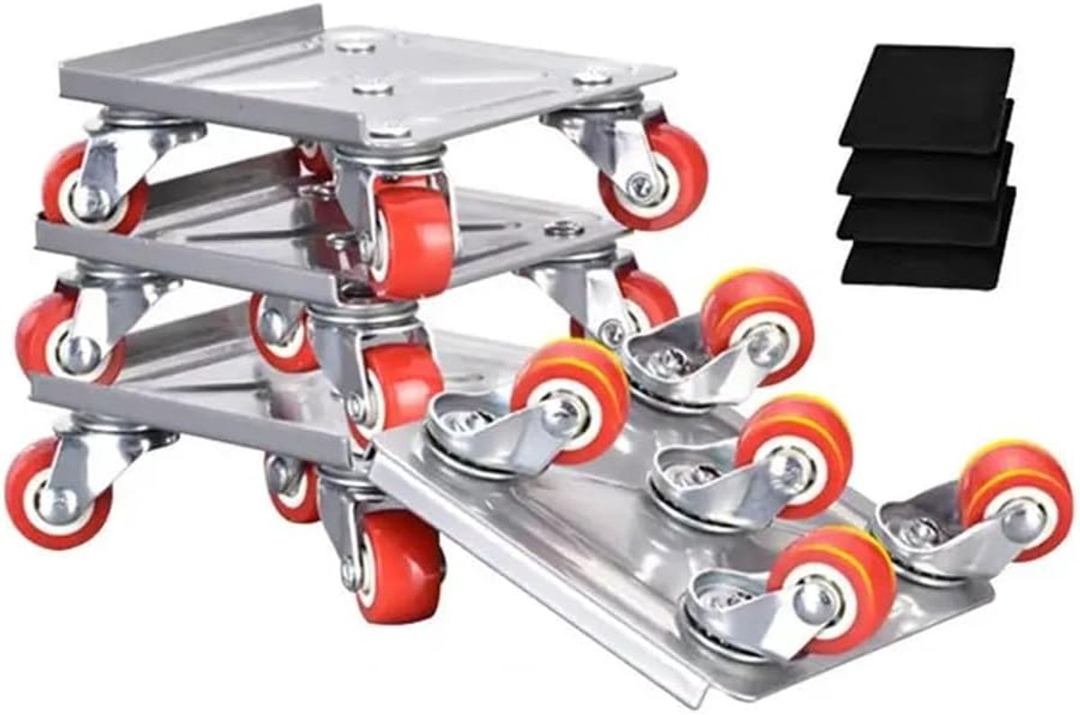 Heavy Duty Furniture Conveyor 5-Wheel Furniture Trolley with Parking Wheels, Load Lift, Moving Tool Set with Non-Slip - ShopVlot
