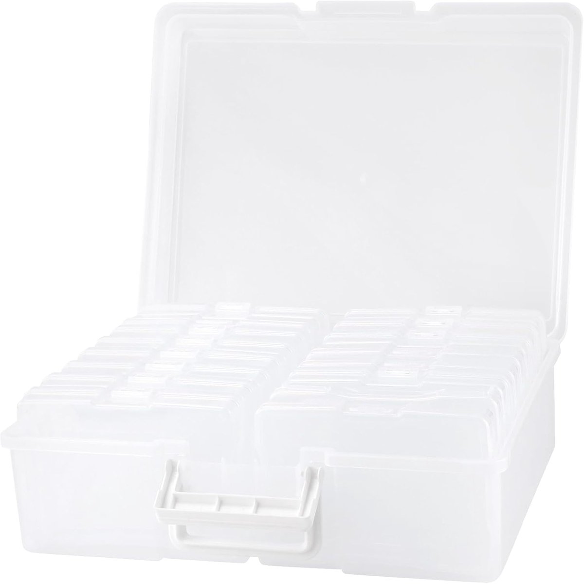 Photo Box Storage Box 10 x 15 cm Photo Organiser Box with 16 Inner Boxes Plastic Photo Boxes Storage Photo Holder for - ShopVlot