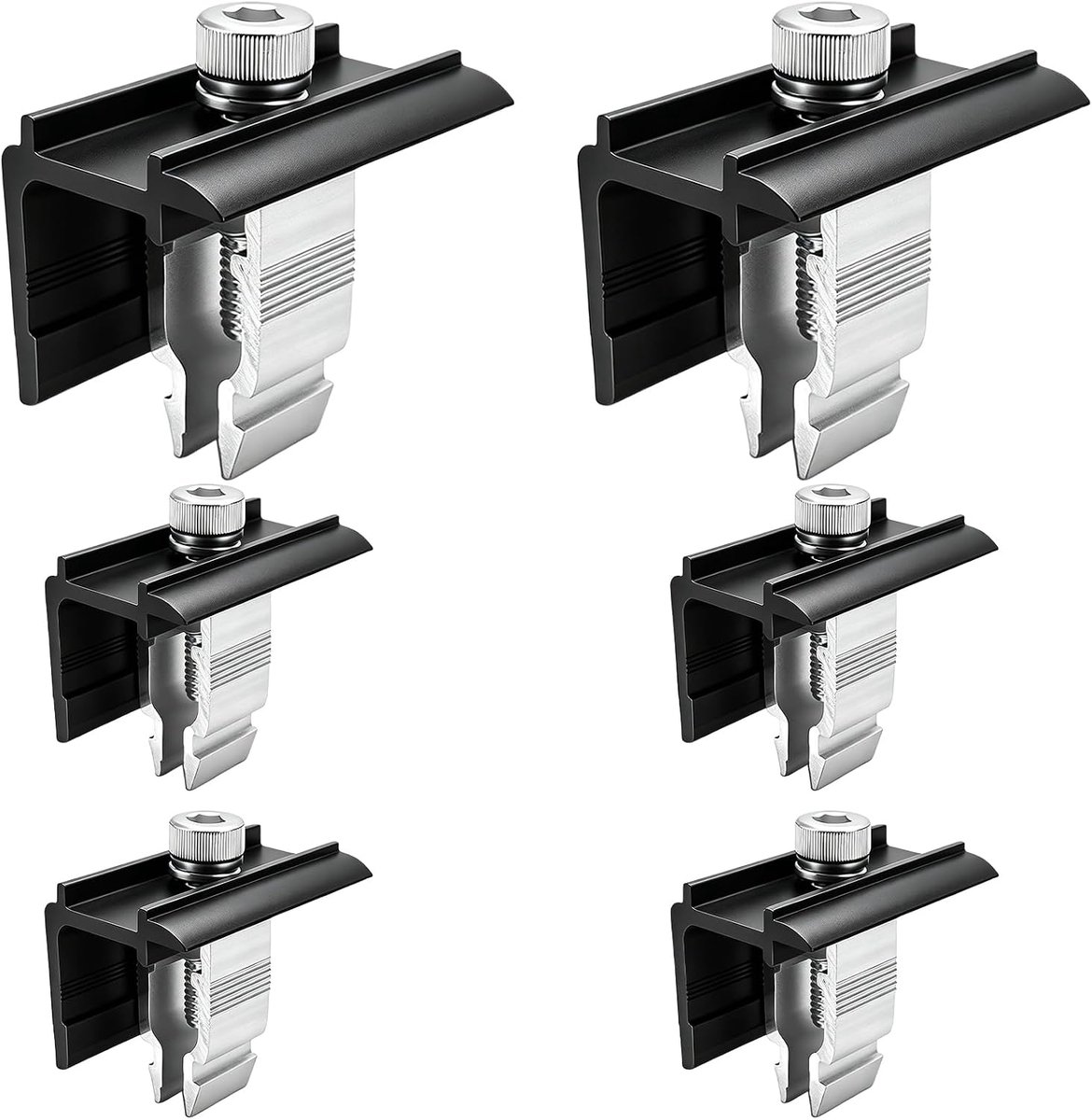 Pack of 6 Solar Panel Holder End Clamp 30mm Solar Panel Holders, Adjustable Solar Panel Holder, Balcony Power Station - ShopVlot