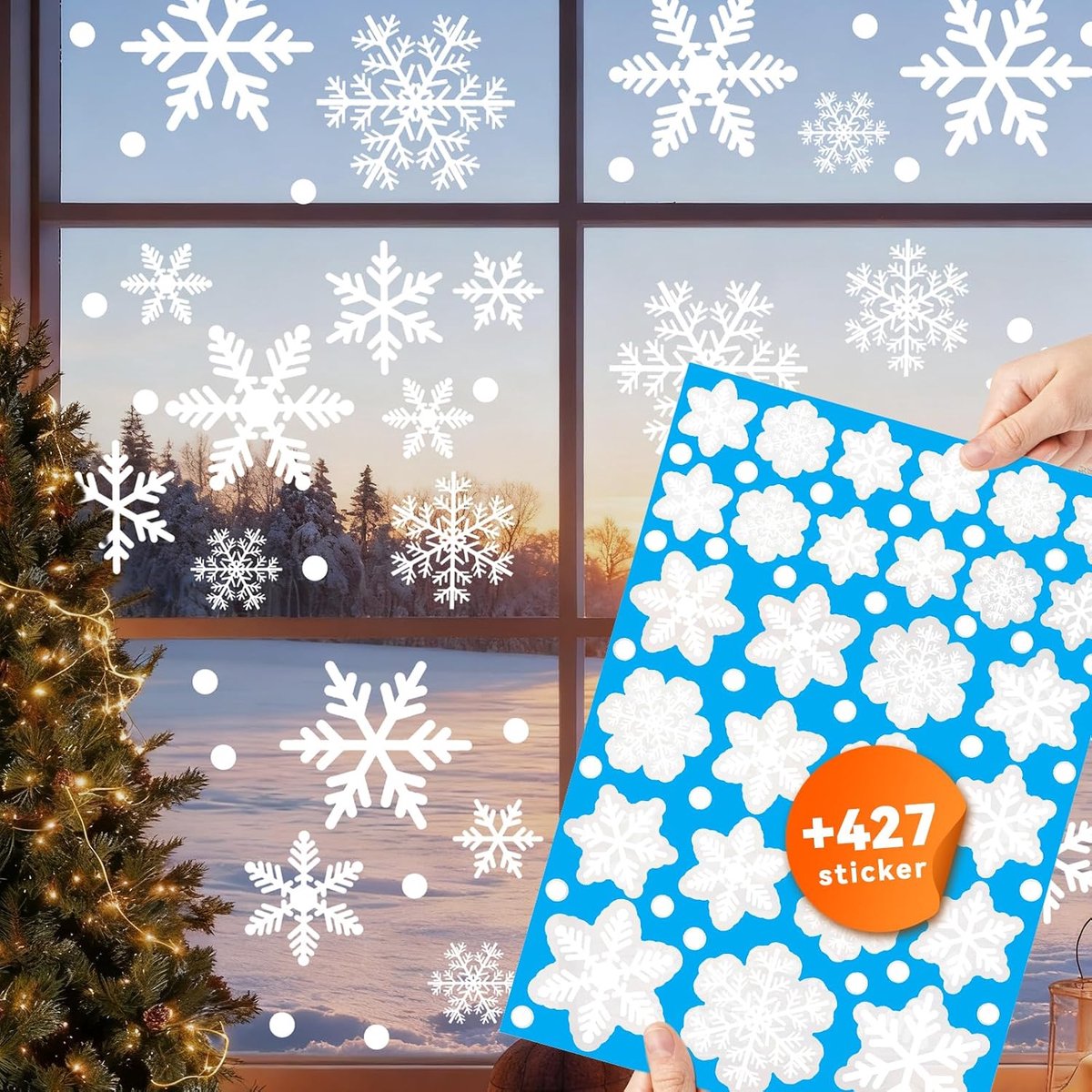 427 Window Kerstmis raamafbeelding Kerstmis XL raamfolie kerstvenster foto's raamdecoratie raamstickers winter - ShopVlot