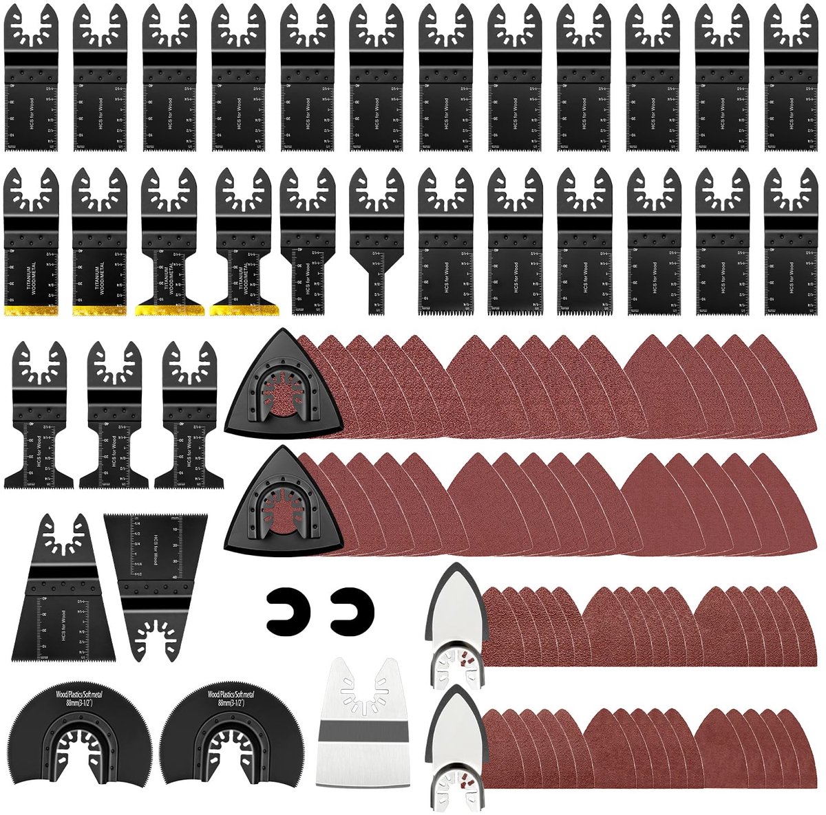 98pcs Oscillating Saw Blades, Oscillating Tool Blades Professional Universal Quick Release Multi Tool Blades Wood - ShopVlot