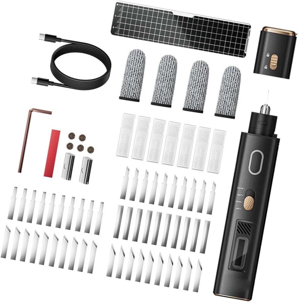 Ultrasonic Cutter, 40KHz Handheld Ultrasonic Knife with 50Pcs Knives, OLED Display and LED Light for 3D Printed Model - ShopVlot