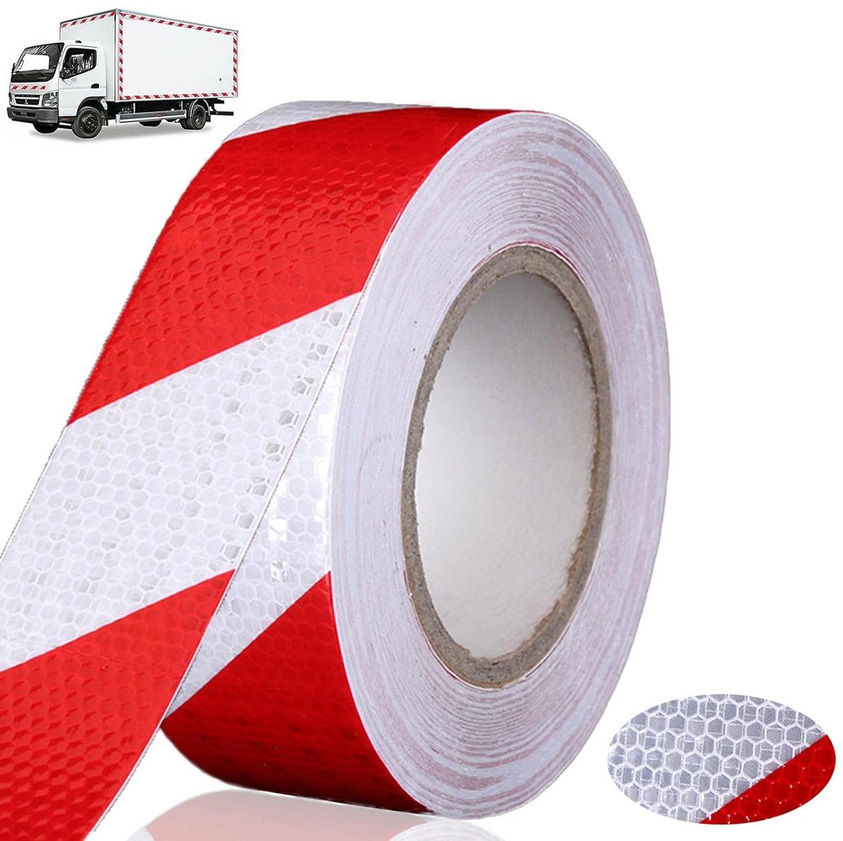 Reflective Tape, Self-Adhesive, 25 m x 5 cm, Reflective Tape, Red and White, Warning Tape for Warning Marks, Safety - ShopVlot