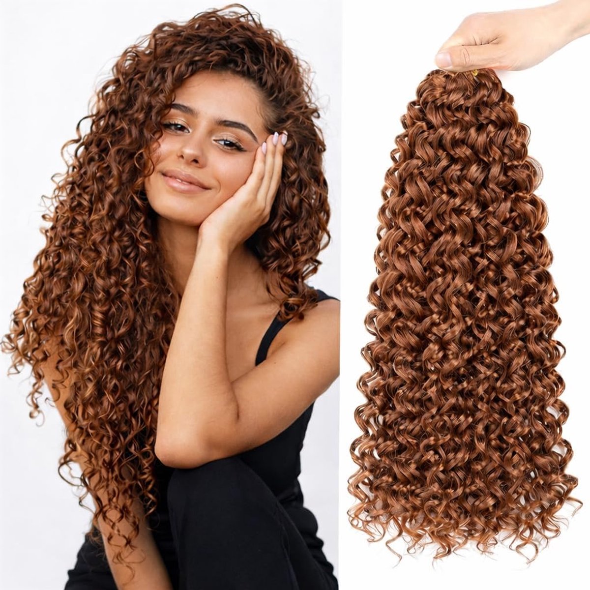 Haarextensie Gogo Curl 450g - Natuurlijk uiterlijk - Inclusief haak en accessoires - Perfect voor haakvlechten - ShopVlot