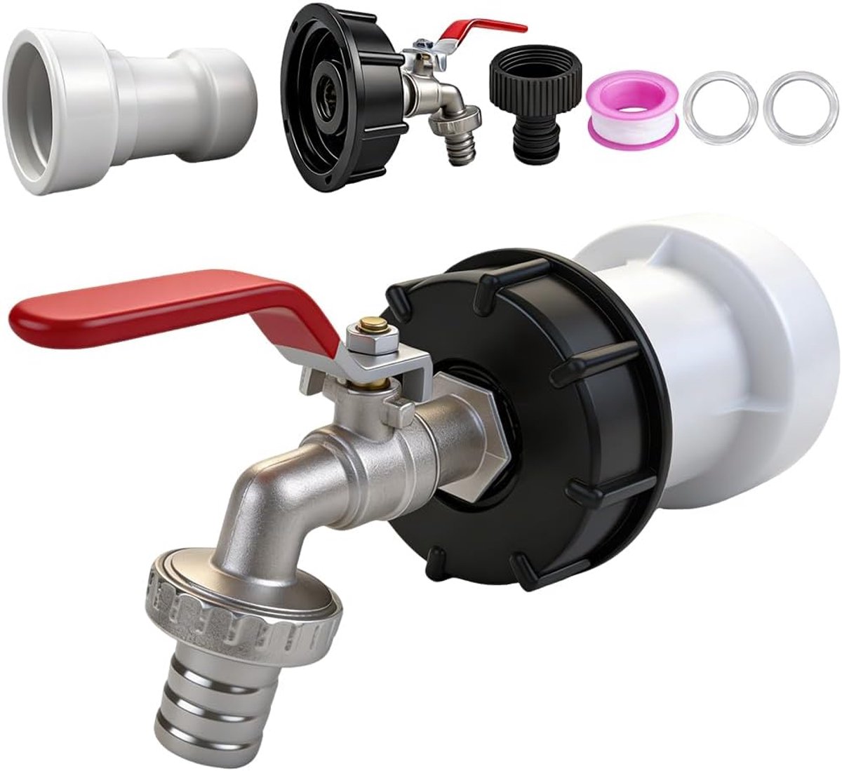 IBC tankkraan 3/4 inch - met S60X6 verlenging - voor wateropvang - eenvoudig te installeren - ShopVlot