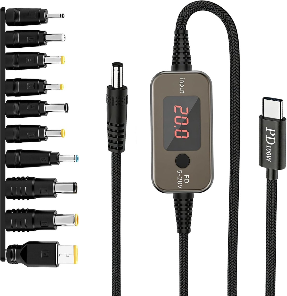 USB C naar DC snellaad-adapterkabel, 100 W USB-C PD-adapter - ShopVlot