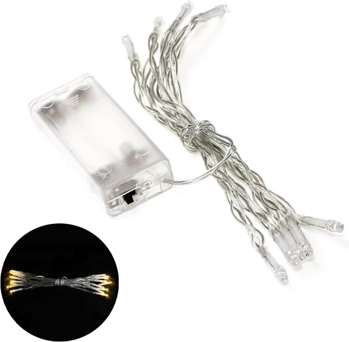 LED Fairy Lights, Warm White, 1 m, 10 LEDs, Christmas Lights for Room, Garden, Jug, Christmas, Decoration - ShopVlot