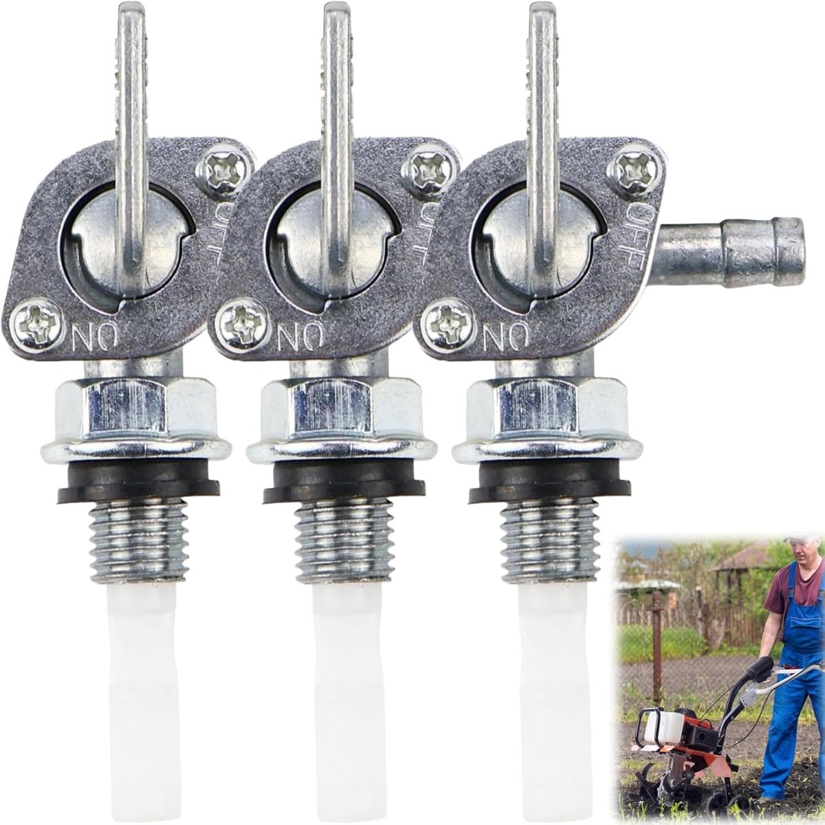 Fuel Tap Switch, 3 Pieces Fuel Tank, Fuel Switch, Fuel Tap in Line, Fuel Tank Tap - ShopVlot