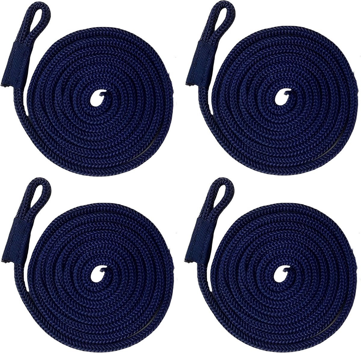 4pcs Blue Boat Fenders, Boat Mooring Rope Dock, 1.5m x 6mm Fenders, with Eye Mooring Line, Splash Rope for Water - ShopVlot