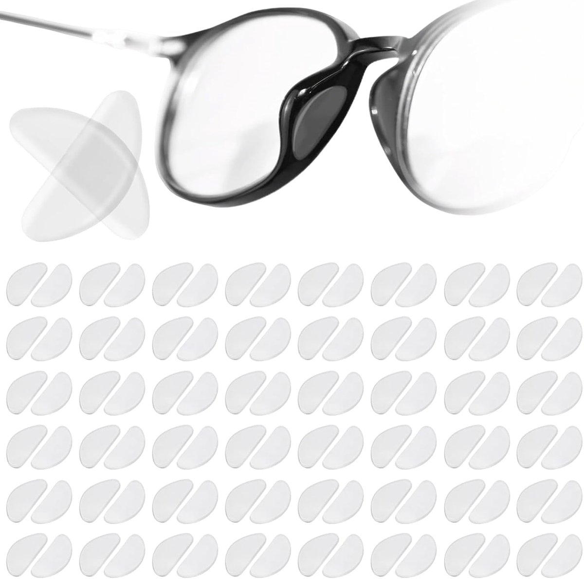 Brillenneuspads siliconen - transparant - zelfklevend en antislip - comfortabel voor langdurig draagplezier - ShopVlot