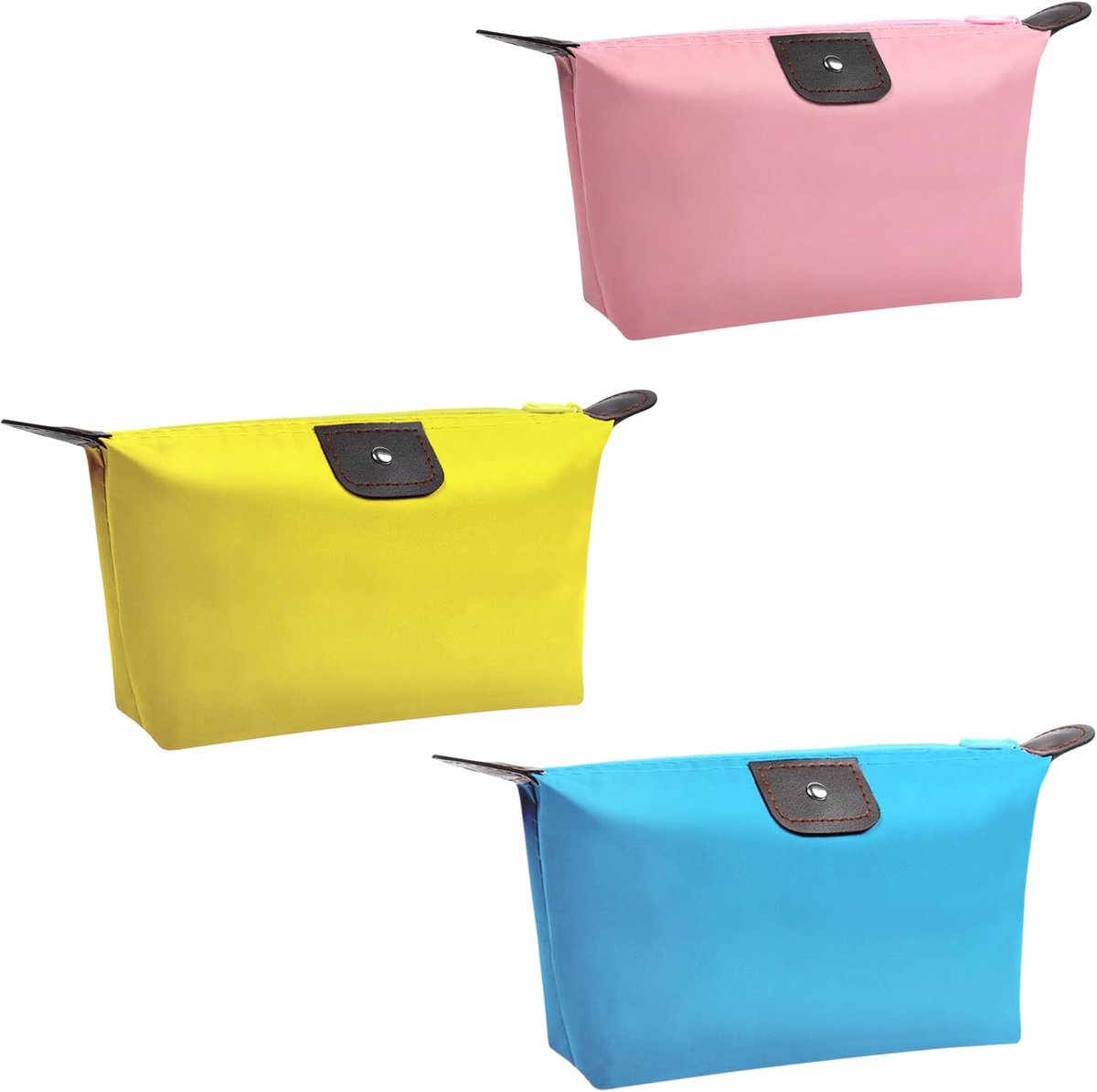 Cosmetic bag mini - waterdicht nylon - retro rits - ideaal voor reizen - ShopVlot