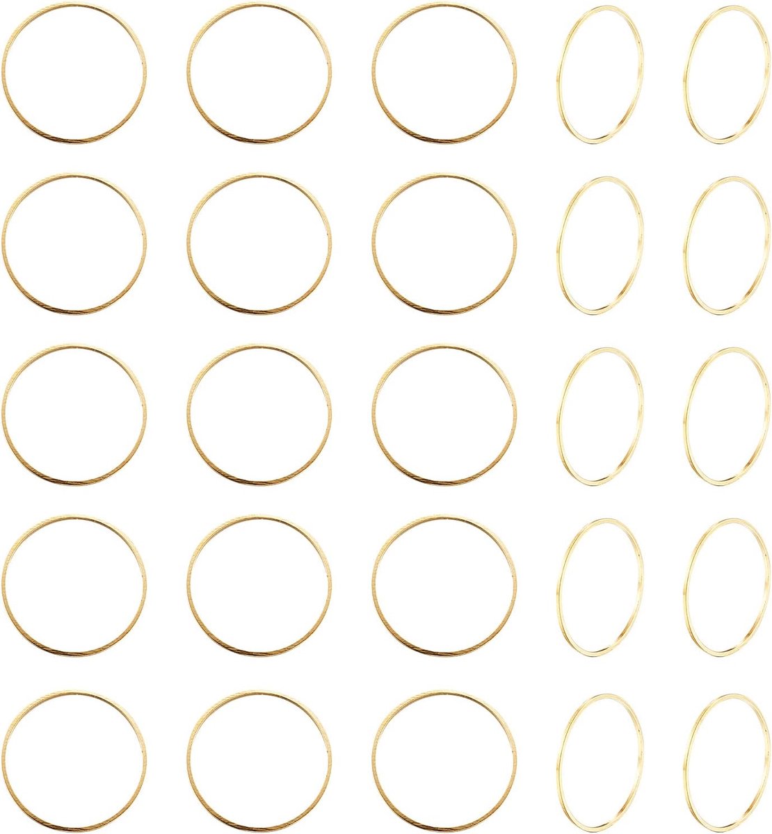 Open Bezel Charms 25mm - Goudkleurig Messing - Duurzaam en Lichtgewicht - Ideaal voor Sieradencreaties - ShopVlot