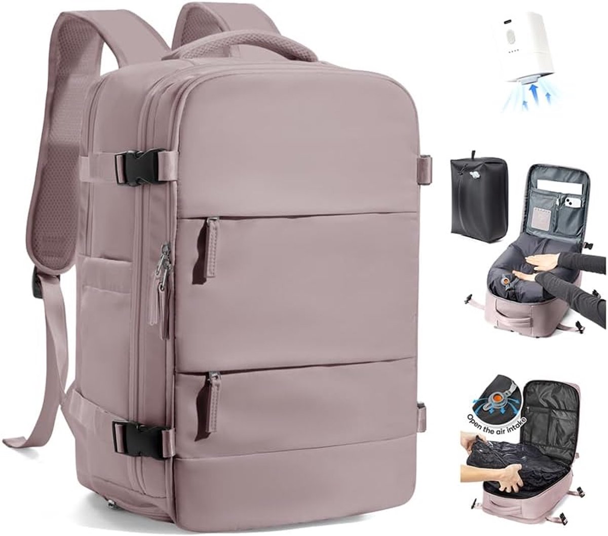Rugzak met vacuümsysteem 40x30x20 - Waterdichte carry-on bagage - Geschikt voor Ryanair - Ideaal voor reizen - ShopVlot