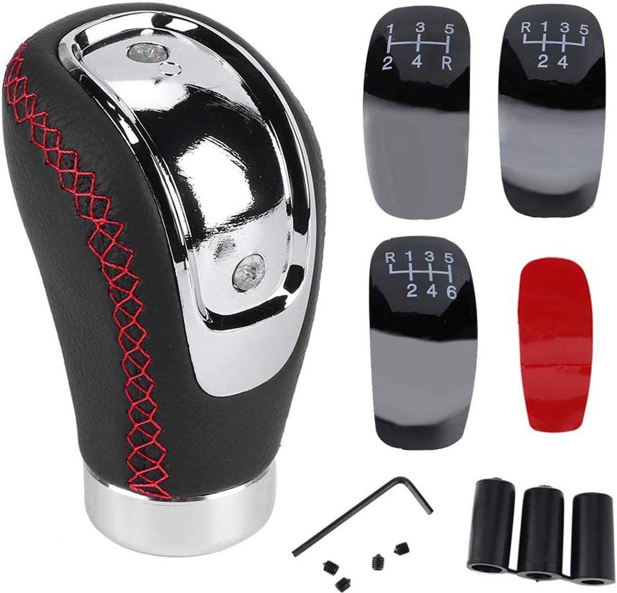 Versnellingspook universeel - leer - handball lever - geschikt voor de meeste auto's - ShopVlot