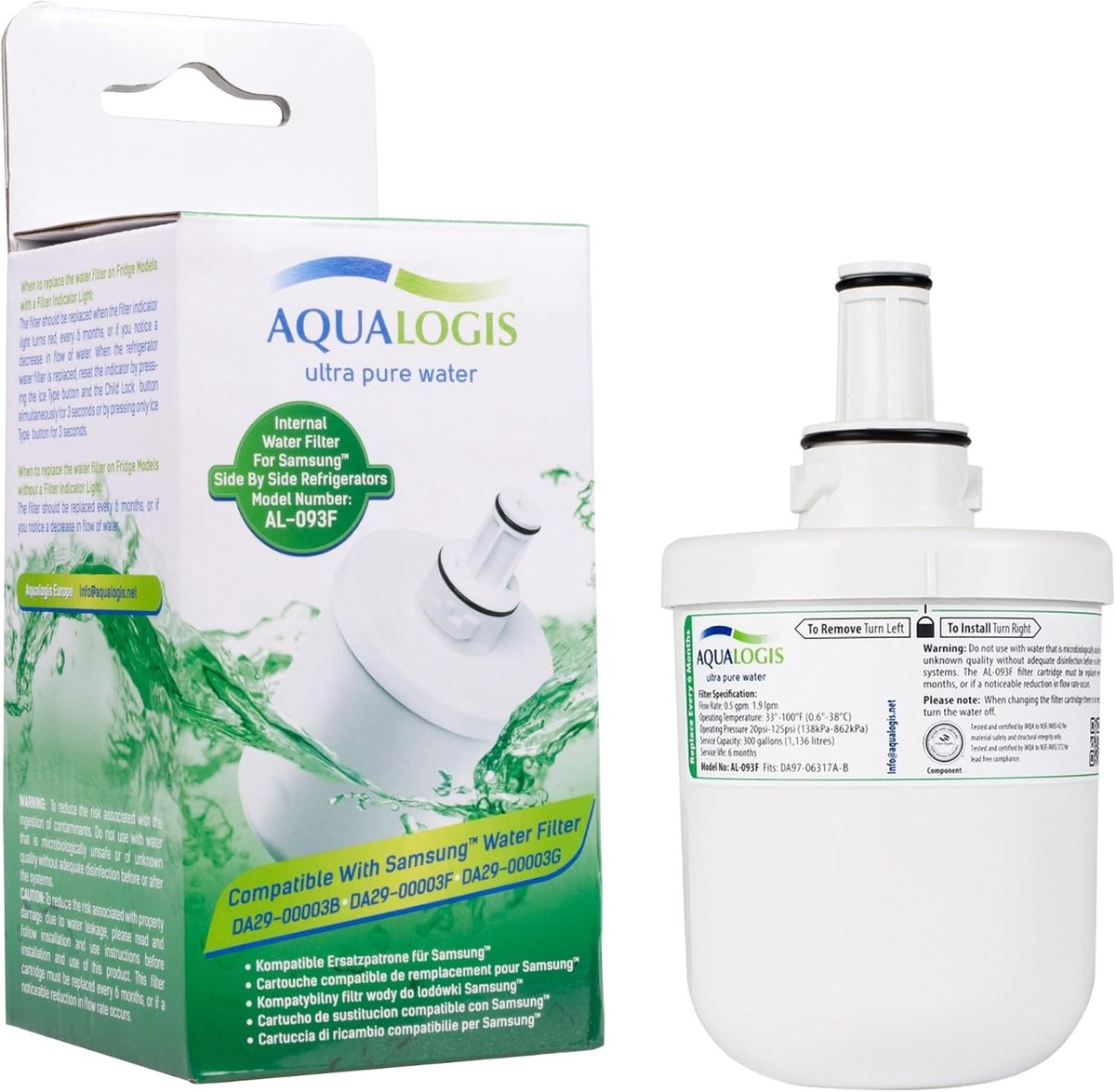 Waterfilter voor Samsung DA29-00003F - dubbele capaciteit - vervangingscartridges - tot 6 maanden schoon water - ShopVlot