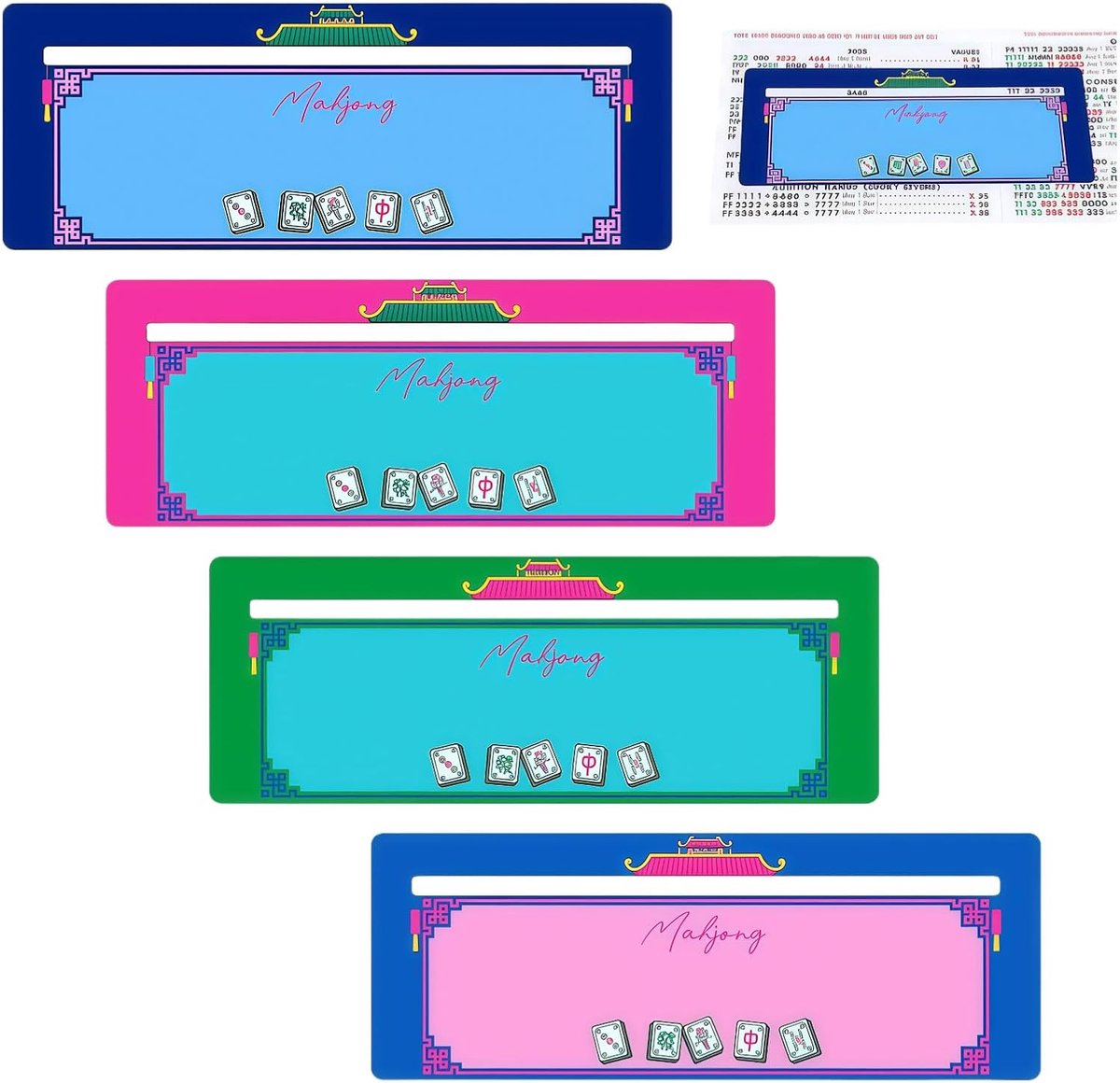 Mahjong regels helper kaartlezer 4 stuks - plastic - voor beginners en feestavonden - eenvoudig gebruik - ShopVlot