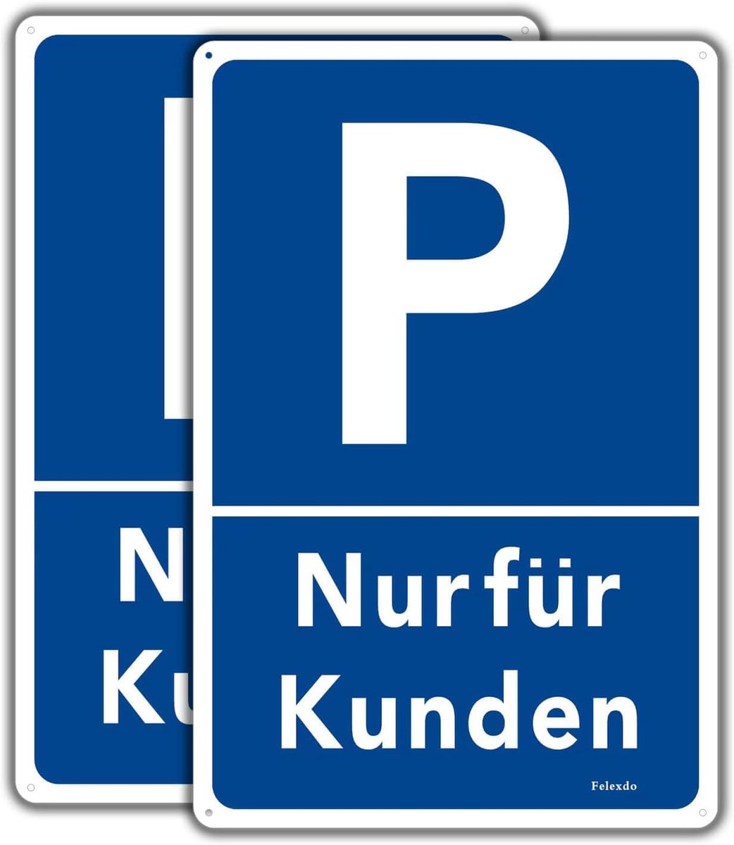 Parkeerbonnen 2 x 20 x 30 cm - Aluminium - Voor buitengebruik - Duurzaam en weerbestendig - ShopVlot