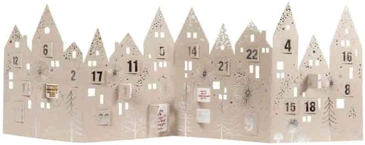 Adventskalender Good Old Friends Silhouette - 84 x 29.7 cm - Creatieve decoratie - Tel de dagen af naar Kerst - ShopVlot