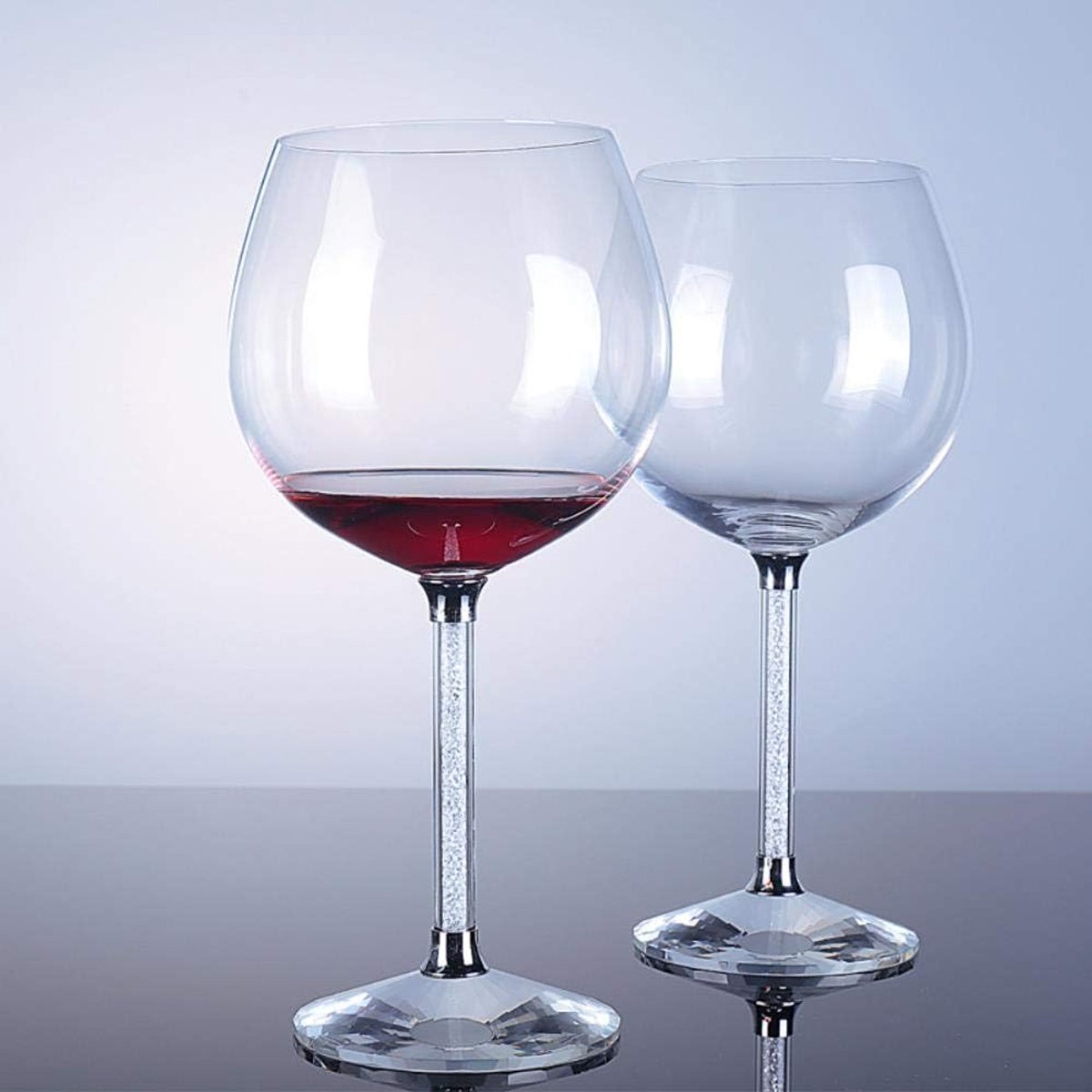 Wijnglas set groot - Kristalglas - Diamantvorm - Perfect voor bruiloften - ShopVlot