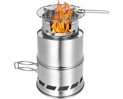 AWANG Portable Camping Stove, Windproof Wood Burning Stove Stainless Steel Backpacking Stove, Efficient Burning Heater - ShopVlot