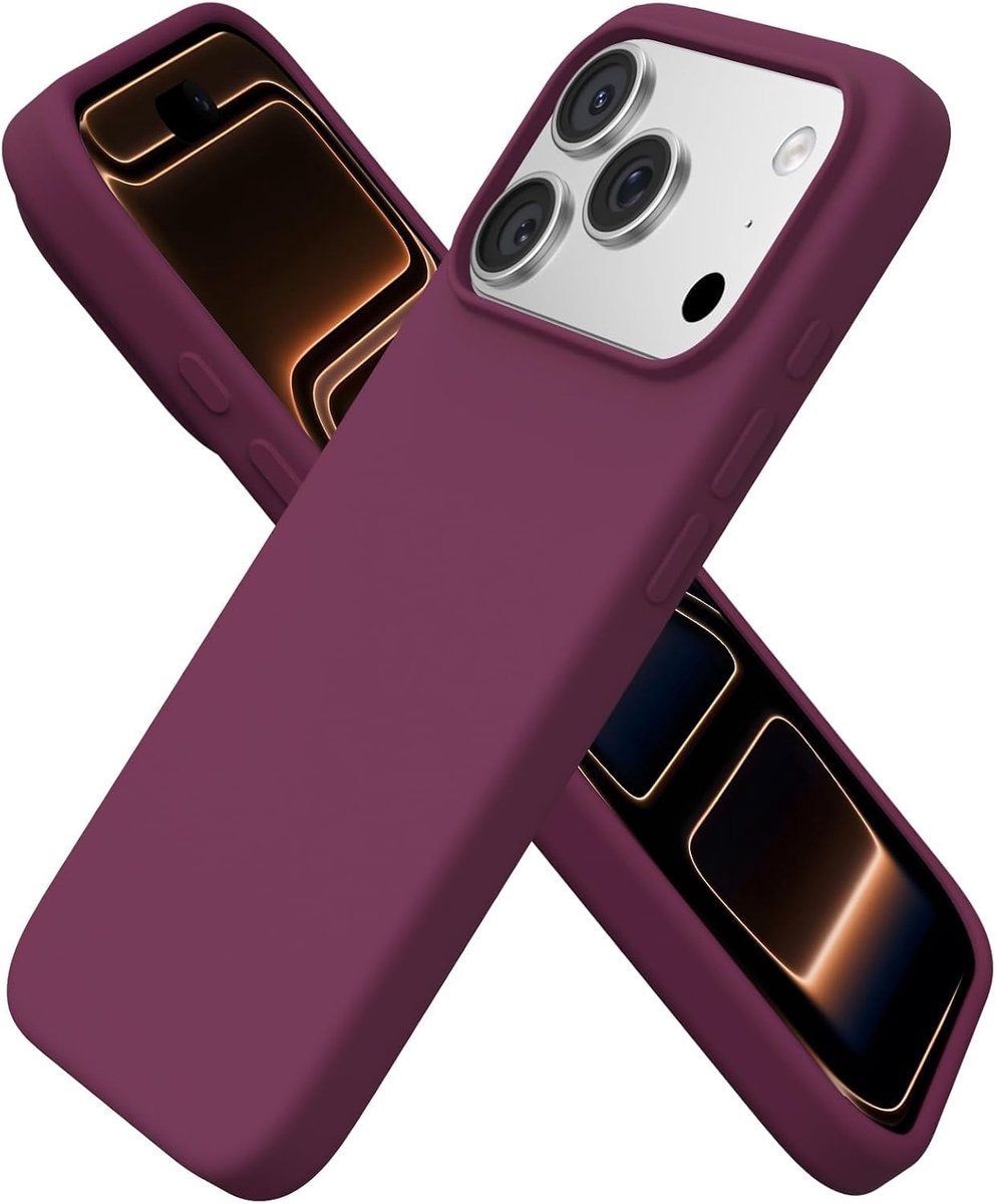 ORNARTO Compatible with iPhone 17 Pro Case 6.3 inch, Slim Liquid Silicone 3 Layers Fully Covered Soft Gel Rubber 17 - ShopVlot
